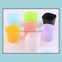 Vaso da fiori in plastica Mini Mticolour Square Succents Breed Base Bacino per scopi speciali Il fondo è più traspirante Cca9707 1060Pcs Drop Deliver