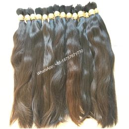 raw bulk hair UK - Hair Accessories High Quality Natural Brown Virgin Remy Bulk Hair,Natural Ponytail, Braiding Human Bulk,Raw Hair,300Grams Pack