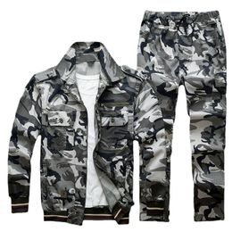 Men's Tracksuits Summer Outdoor Hunting Workwear Men's Cotton Camouflage Suit Wear-Resistant Anti-Scald And Women's Same StyleMen's