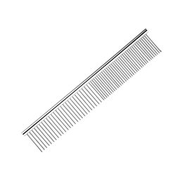 Small Hair Brushes anti-static chrome-plated stainless steel pet cat and dog semi-sparse semi-dense comb 1pc