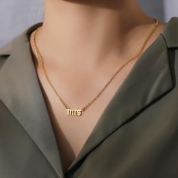 -Anhänger Halsketten Vintage Edelstahlbrief Frau Trendy Future Elegante Freundin Verlobte Frau Schmuck Geschenk BijouxPendant