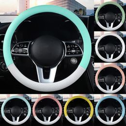 Steering Wheel Covers Cover Breathable Sweat-proof Universal Mixed Color Micro Fiber Leather Car For Truck Interior AcceSteering