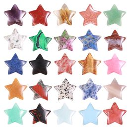 30mm Star Decoração Artesanato Natural Pedra Cura Cristais Quartzo Estrela Gemstone Ornamentos para casa de Natal