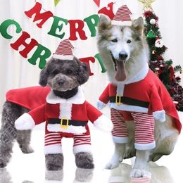 Christmas Dog Clothes For Small Dogs Winter Chihuahua Coat French Bulldog Standing Large Dog Jacket Ropa Perro Pet Clothes 7XL 201102