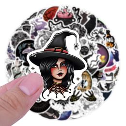 50PCS Graffiti Skateboard Stickers dark witch For Car Baby Scrapbooking Pencil Case Diary Phone Laptop Planner Decoration Book Album Kids Toys Decals