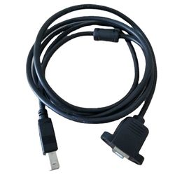 USB Printing Extension Cable Male to Female Pannel Mount with Screw Black 1.5M