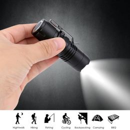 Flashlights Torches Mini Tactical 4 Modes LED Portable Zoomable Focus Torch Lamp Show 16340 Battery Power Built-in Magnet