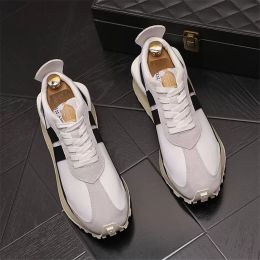 British Designer Wedding Dress Party shoes Autumn Spring Fashion Vulcanized Casual Sneakers Round Toe Thick Bottom Business Driving Walking Loafers