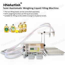 ZS-GP632 Double Nozzles Weighing Filling Machine Lubricating Edible Essential Oil Semi Auotomatic Gear Pump Oil Filler