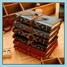 Spiral Pirate Notebook Vintage Leather Journal Garden Travel Diary Books Kraft Paper Retro Classical Decoration Drop Delivery 2021 AlbumsBo