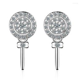 Stud Latest 925 Sterling Silver Earrings For Women Jewellery Romantic Zircon Lollipop Girl Anniversary AccessoriesStud Kirs22