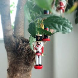 Christmas Decorations 1Pcs 12cm Nutcracker Soldier Doll Decoration Kids Gift Wooden Pendants Year Decor Ornaments For Xmas Tree NavidadChris