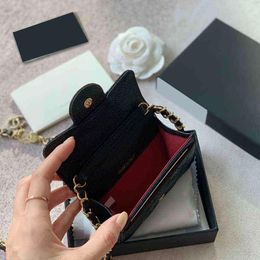 5A2022w Lambskin Caviar Waist Bust Card Holder Bags Gold Matelasse Chain Crossbody Shoulder Luxury Designer Classic Mini Flap Quil276u