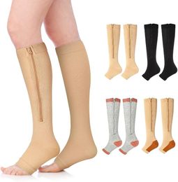 Men's Socks Women Men Zipper Open Toe Compression Stockings With Sport SocksMen's