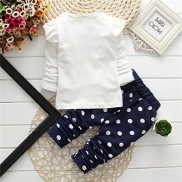 Spring Children Girls Clothing Sets Mmouse Early Autumn Clothes Bow Tops T Shirt Leggings Ppants Baby Kids 2 Pcs Suit LJ201223