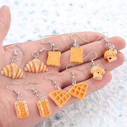 Creative Baking Cake Drop Earrings Simulation Bread Pendant Cute Dangle Earrings Funny Party Women Girl Eardrop Jewellery Gifts