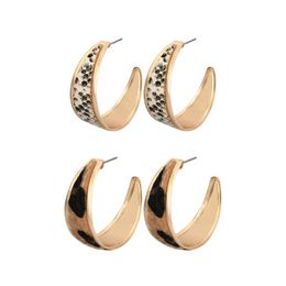 Dangle & Chandelier Fashion Ethnic Style Hoop Earrings Gold Colour Snake/Leopard Skin Print For Women Winter Party JewelryDangle