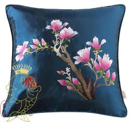 Cushion/Decorative Pillow Chinese Embroidery Cotton Pure Handmade Magnolia Flowers Gifts Fashion Cushion Jc00Cushion/Decorative
