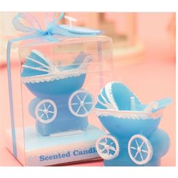 10 pcs cute Mini Creative Pram Baby Birthday Candle Kid Pram Baby Carriage Candle Cake Cupcake Topper Party Decoration Supply 201201