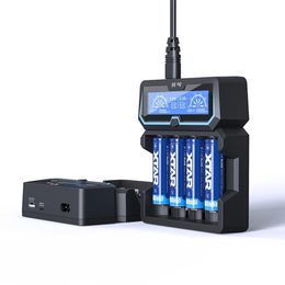XTAR X4 Fast Battery Charger LCD Display Charging 3.7V 18650 18750 26650 21700 18350 1.2V AA AAA Rechargeable Battery Chargers