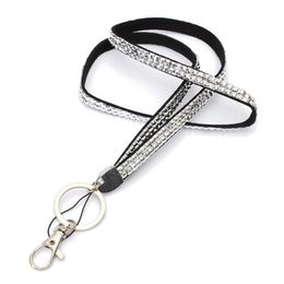 Bling Bling Lanyard Crystal Rhinestone Kolye Zincirleri Cençe Tokalı Kimlik Rozeti Tutucu Cep Telefonu Kayışları Takılar