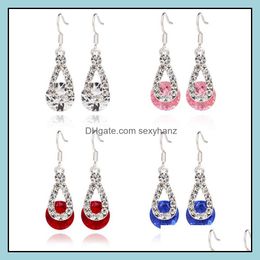 Dangle Chandelier Earrings Jewellery Crystal Drop Sier Earring For Women Girl Party Fashion Wholesale Delivery 2021 D0T