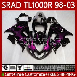 Pink flames Fairings Kit For SUZUKI SRAD TL1000R TL-1000R 1998 1999 2000 2001 2002 2003 118No.43 TL-1000 TL 1000 R 98-03 Bodywork TL 1000R TL1000 R 98 99 00 01 02 03 OEM Body