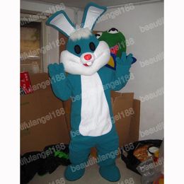 Halloween green rabbit Mascot Costumes Cartoon bunny Theme Character Carnival Unisex Adults Outfit Christmas Party Outfit Suit