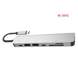 Hubs In 1 USB-C Hub Dock Aluminum Alloy HD Dual USB 3.0 Port Adapter Multifunction PD C Slot SD & TF Card Reader Type HubUSB