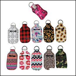 Keychains Fashion Accessories 10Pcs/Lot Neoprene Keyring 30Ml Sanitizer Keychain Bags Key Rings Hand Soap Bottle Holder Drop Delivery 2021 F