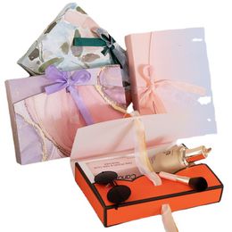 Large Creative Bow Ribbon Pow Box Pearl Silk Scarf Box Pyjama Shirt Packing Box Gift Boxes 27x19.5x5cm