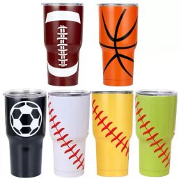 Insulation Cups Baseball Vacuum Flasks Thermos Stainless Steel Insulated Thermos Cup Creative Baseball Car Cup Double Layer