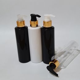 200ml Black White Lotion Pump Bottles PET Cosmetic Container With Liquid Soap Dispenser Gold Silver Pump Bottles