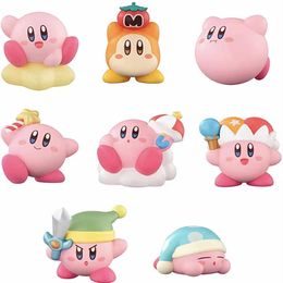 8pcs Juego de anime Kirby Games Kawaii Cartoon Kirby Waddle Dee Doo PVC Acción Figura Figura Muñecas Juguetes para niños Regalos de cumpleaños