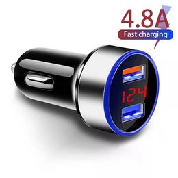 Dual Port USB Fast Car Charger Quick Charge QC 3.0 Volt Meter LED Gadget