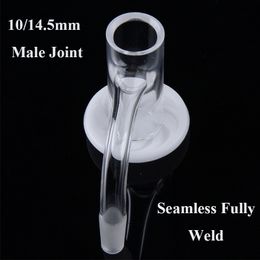 10mm 14mm Male Joint Smoking Accessories For Hookahs Seamless Fully Weld Clear Quartzs Bevelled Edge Blender White Bottom Blender Spin Banger Nail FWQB04