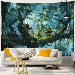 Tapestry Dream Forest Carpet Wall Hanging Bohemian Style Psychedelic Witchcraft