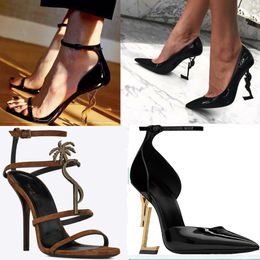 Zapatos de vestir de mujer de París, zapatos de diseñador de lujo de tacón alto, tacones de 8 cm y 10 cm, fondos de boda de oro negro dorado