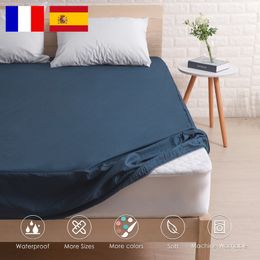 Fitted Sheet Waterproof Mattress Cover Colorful Bed Breathable Deep Pocket for 30CM 1 PC cobertores de cama 220513