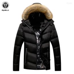 Men's Down & Parkas RUELK Winter Long Thick Hooded Fur Collar Coats Men Overcoats Casual Army Jackets Male Brand Clothing1 Phin22