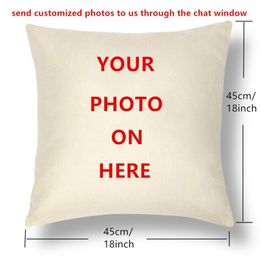 Baby Family Pets Custom Cushion Covers Printing Cotton Linen Case Customized Cover For Sofa DIY Pillowcase 220622