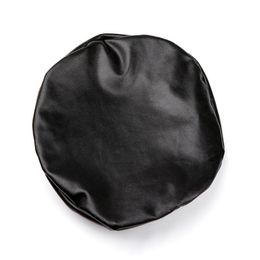 Chair Covers Bar PU Leather Home Small Seat Cushion Solid Color Slipcover El Stool Cover Waterproof Protector Salon Round ElasticChair