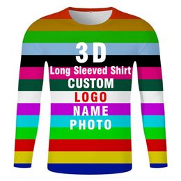 3D Long Sleeve T Shirt Free Custom Text Name Diy T shirt Flag Longsleeve Nation Team Tshirt Long sleeved Streetwear Clothes 220614