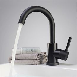 Black and white Colour 304 stainless steel polished bathroom basin mixer dual sink rotatable basin faucet kitchen mixer T200107