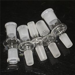 Glass Hookahs Down Stem Pipe Adapter 18mm Male to 14mm Female Adaptor Reducer Connector Slit Diffuser for Glass Bongs Quartz Banger Nail