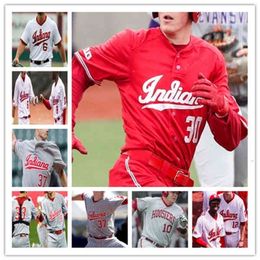 GChen37 Custom Indiana Hoosier Coolege Baseball Jersey Schaffer Aaron Beck Max Wright Josue Urdaneta Brian Fuentes Ellison Hanna II Grant Magill