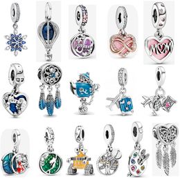 Fashion s925 Sterling Silver Charm Perline sciolte Perline Moda donna Ciondolo blu Bracciale Pandora originale di lusso Popolare Gioielli fai da te Regalo mamma mamma