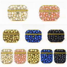 Headphone Cushions Luxury Bling Glitter Diamond Wireless Bluetooth Earphone Cases for AirPods 1st 2nd Generation Pro Cover Rhinestone Accessories