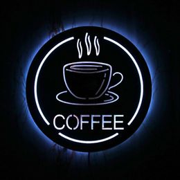 Wall Lamp Coffee Station Shop LED Lighting Sign Mirror Home Decor Cafe House Novelty Lights Business Open Gift For BaristaWall