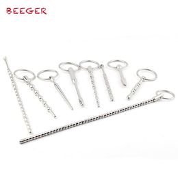 BEEGER Estim Cock and Ball Strap stainless steel Urethral Insert, Penis Plug Insert Dilators